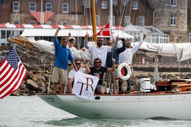 Matt Brookes' Olin Stephens designed 1929 classic, Dorade finishes the Transatlantic Race 2015 in Cowes and won the 1931 and 1933 Fastnet Race - Rolex Fastnet Race © Paul Wyeth / www.pwpictures.com http://www.pwpictures.com